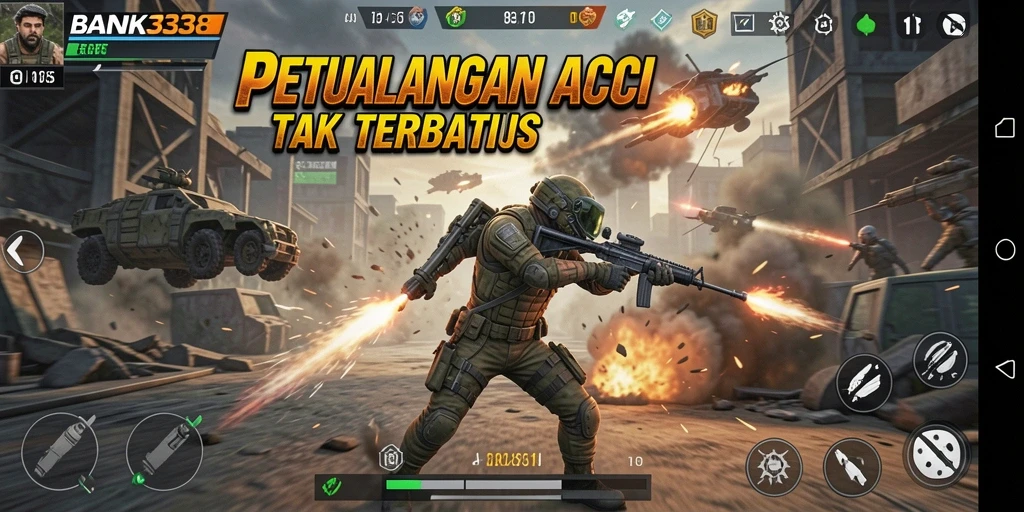 Tampilan gameplay BANK338 penuh aksi dan adrenalin tinggi.