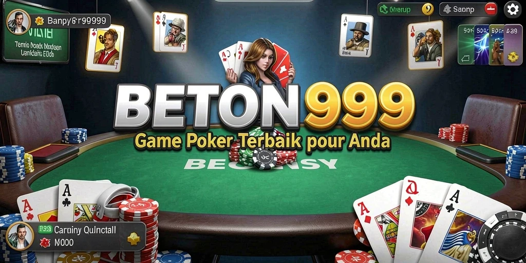 Tampilan gameplay Poker yang seru dan mendebarkan dalam BETON999.