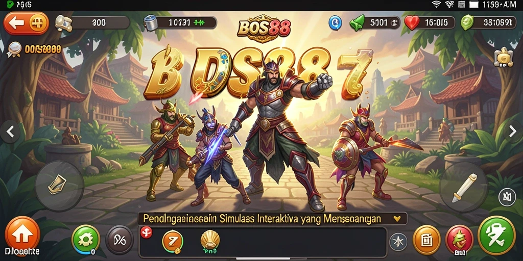 Tangkapan layar utama dari gameplay menarik BOS88 dalam simulasi.