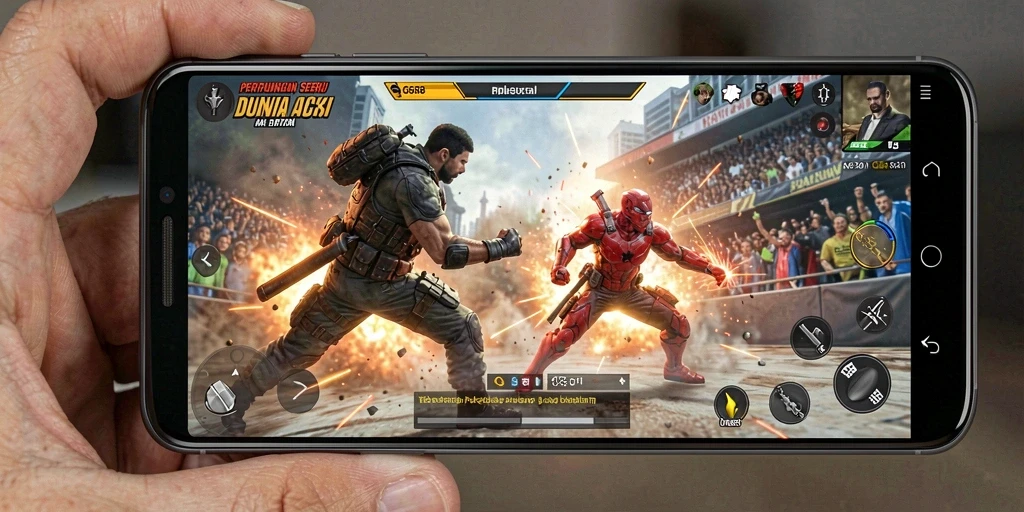 Tampilan gameplay G668 dengan aksi pertarungan yang mendebarkan.