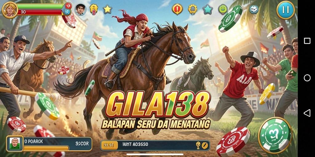 Gameplay GILA138 dengan mobil balap di trek menantang yang berwarna-warni.