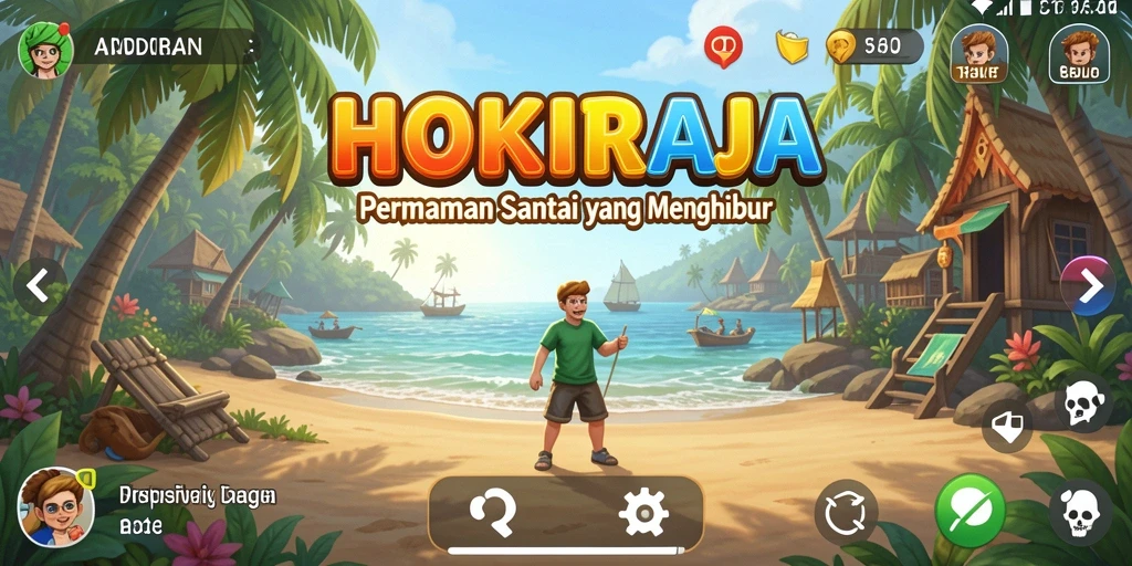 Screenshot gameplay HOKIRAJA yang menampilkan aksi menarik dan level yang berwarna.