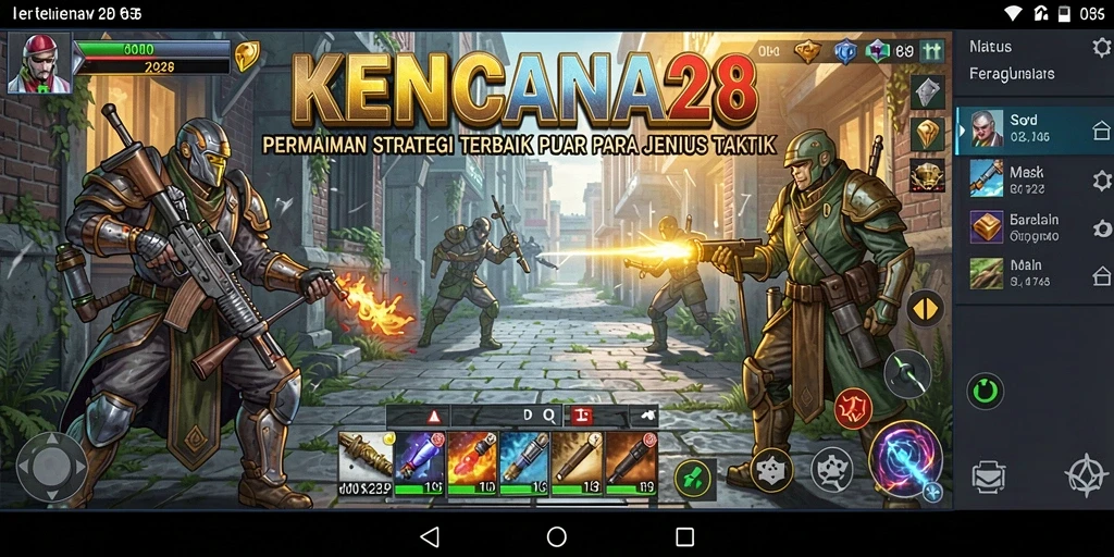 Tangkapan layar gameplay KENCANA28 menampilkan pertempuran strategi yang menarik.