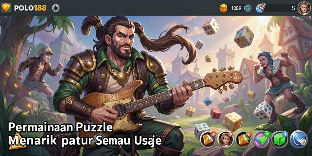 Screenshot utama gameplay yang menunjukkan tantangan Puzzle.