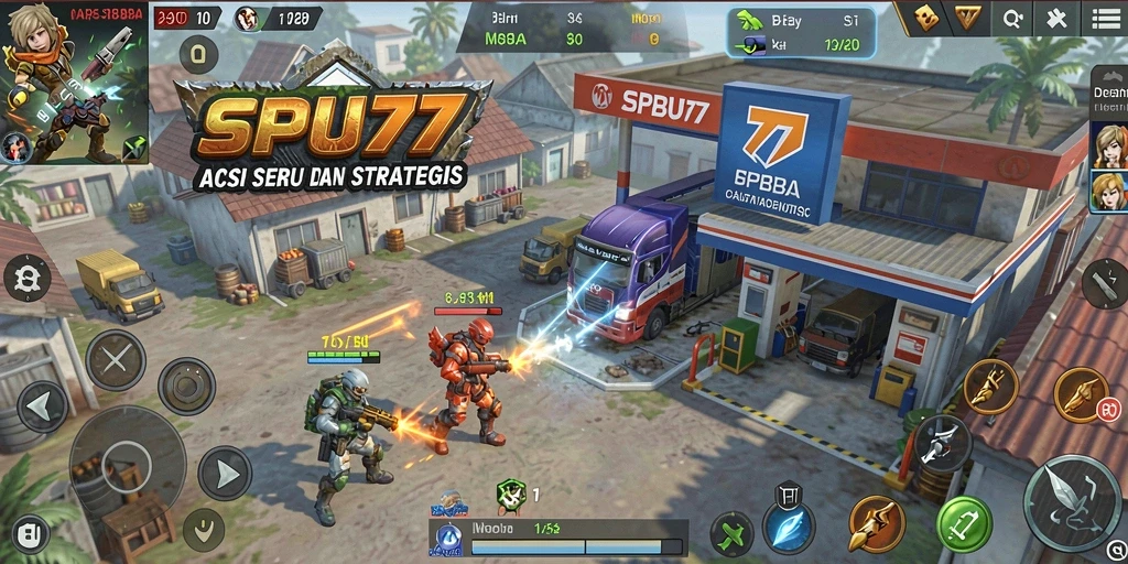 Tampilan seru dari pertandingan SPBU77 dalam mode MOBA.