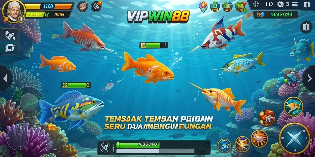 Gameplay seru Tembak Ikan di VIPWIN88 yang penuh warna.