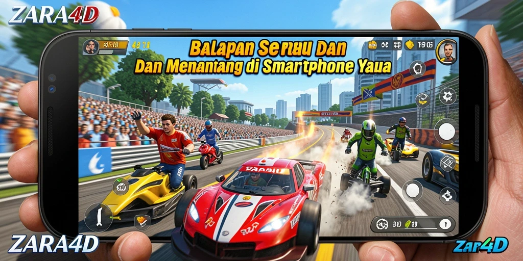 Screenshot gameplay ZARA4D menampilkan aksi balapan yang seru dan mendebarkan.