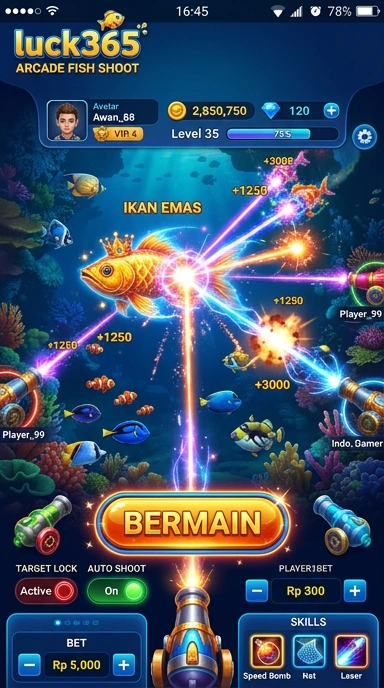 Tampilan antarmuka luck365 yang user-friendly.